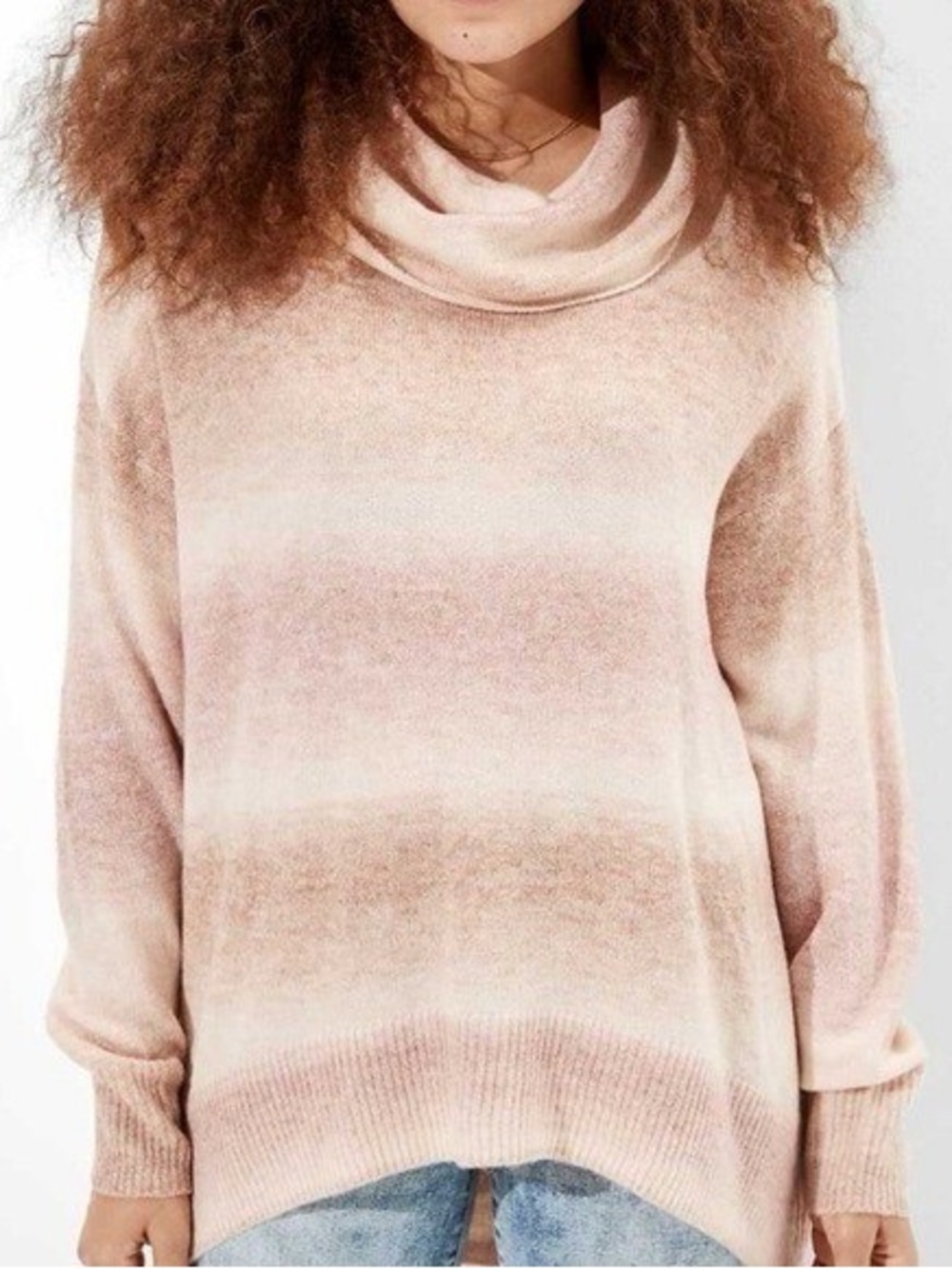 American Eagle Dreamspun Ombré Stripe Oversized Cowl Neck Sweater